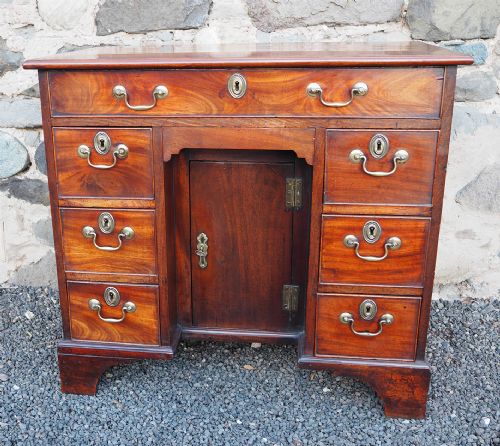 fig 1. Small 18th Century Mahogany Kneehole Desk