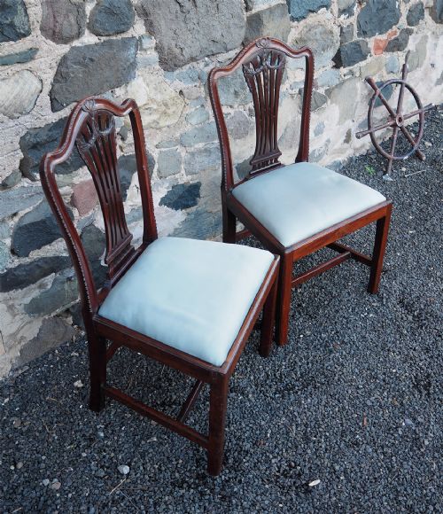 fig 1. Pair 18th Century Hepplewhite Dining Chairs