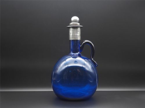 Bristol Blue Glass Oval Shape Decanter