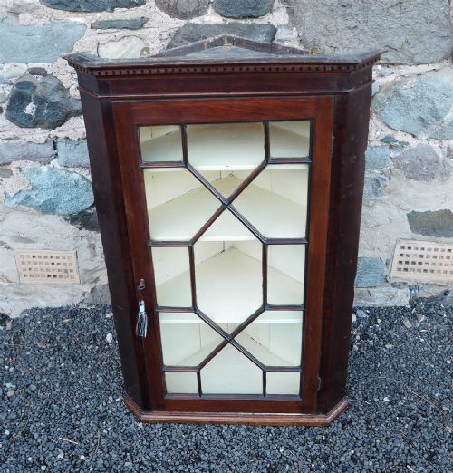 Scottish Mahogany Glazed Corner Cabinet