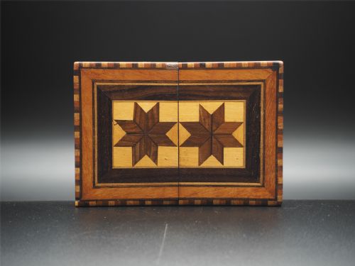 Pretty 19th Century Treen Card Holder Box