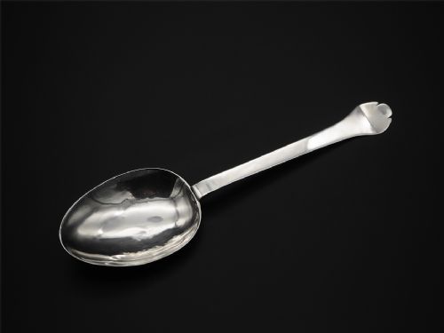 Rare Dated 17th Century Silver Trefid Spoon