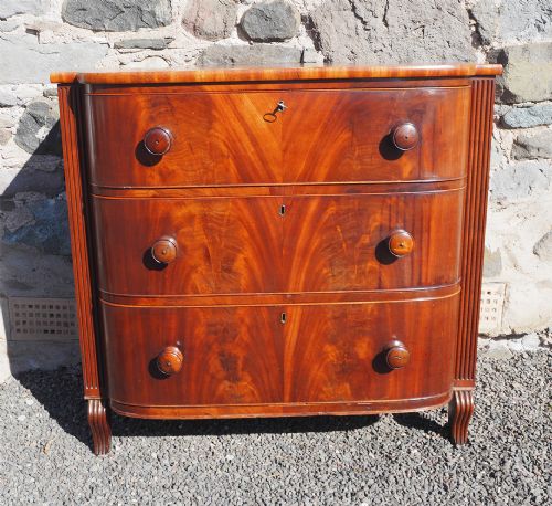 Regency Barrel Fronted Mahogany Chest