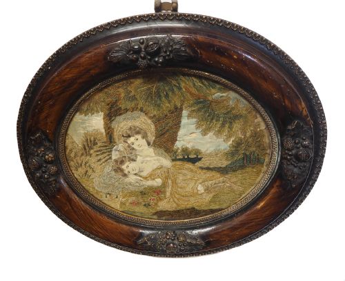18th Century Georgian Silk Picture