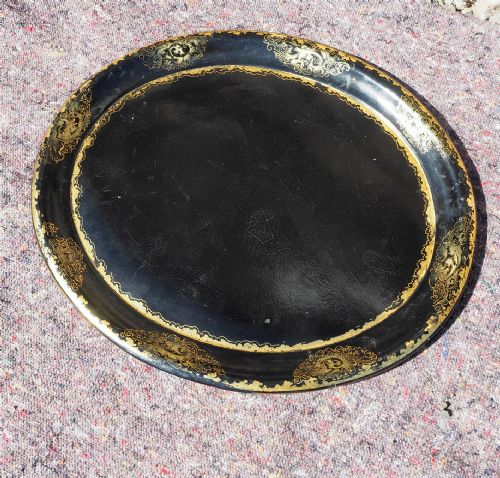 Victorian Oval Papier Mache Tray