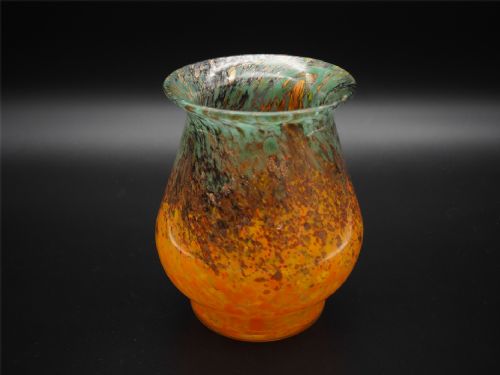 Superb Monart Orange & Turquoise Vase