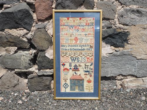 Early Victorian Sampler in Vibrant Colours