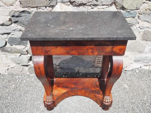 Small Size Dutch Marble Top Console Table