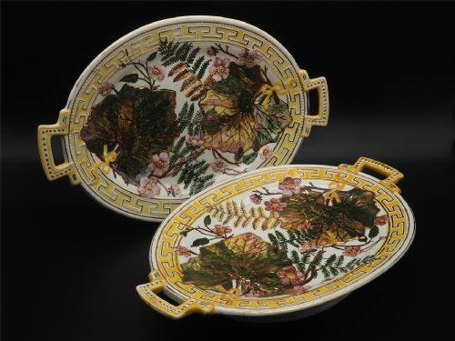 Rare Pair of Scottish Wemyss Dishes