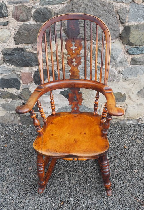 19th Century Yew-wood Windsor Rocker