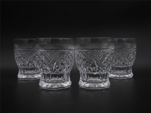 Set of 4 Cut Glass Whisky Tumblers