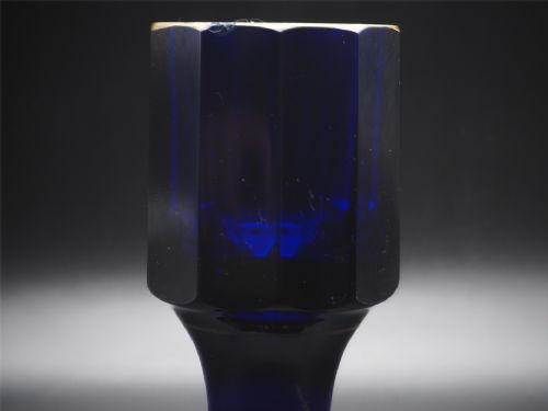 FINE PAIR OF BOHEMIAN BLUE GLASS VASES - ADDITIONAL PHOTO 5