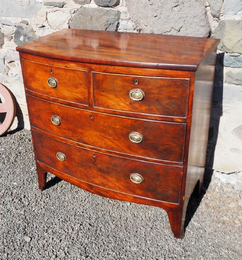 Small Georgian Mahogany Bow Chest