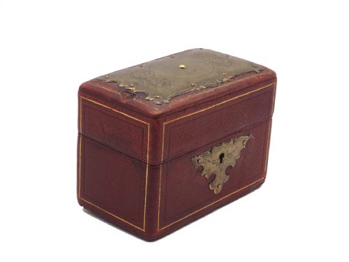 19th Century Leather and Brass Box