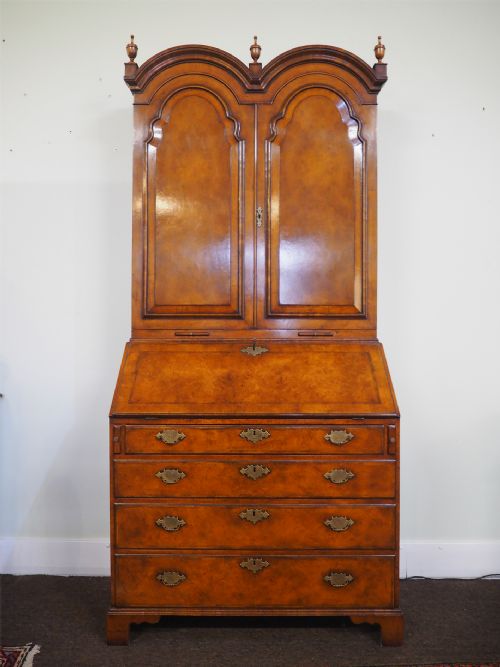fig 2. Stunning Queen Anne Style Walnut Bureau Bookcase