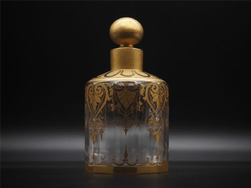 Beautiful Gilded Cut Glass Scent Bottle