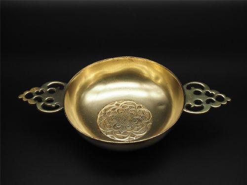 Victorian Scottish Brass Celtic Quaich
