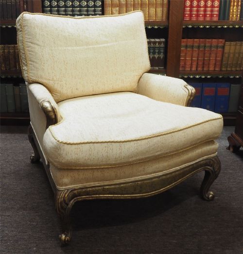Large French Gilt Drawing Room Armchair