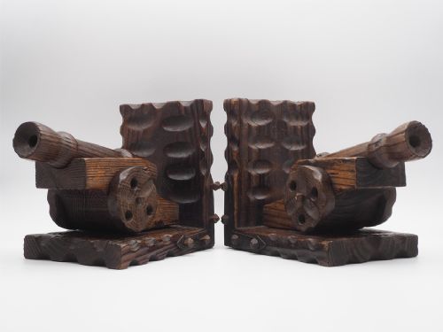 Great Pair of "Folk Art" Canon Bookends