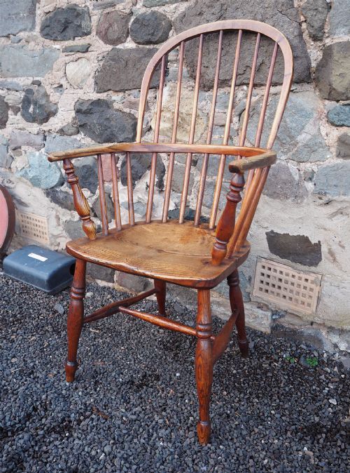 Georgian Ash Spindle Back Windsor Chair