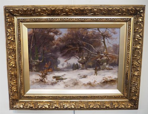 Scottish Oil on Canvas Snow Scene
