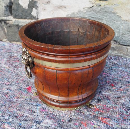 19th Century Walnut & Brass Planter