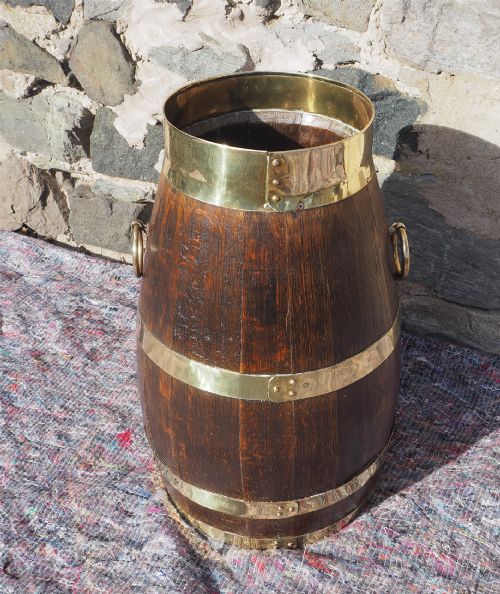 Georgian Brass Bound Oak Stick Stand