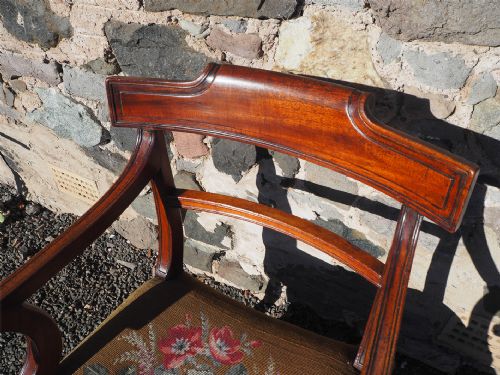 REGENCY MAHOGANY SABRE LEG ARM CHAIR - ADDITIONAL PHOTO 4