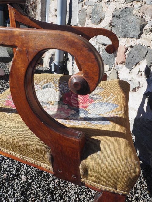 REGENCY MAHOGANY SABRE LEG ARM CHAIR - ADDITIONAL PHOTO 5