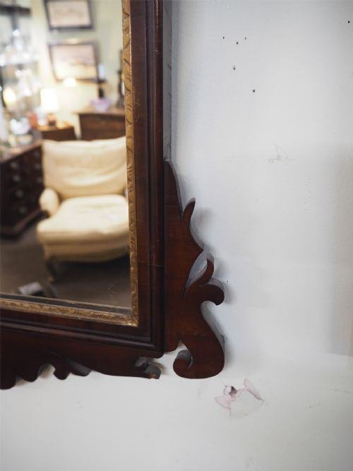 GEORGIAN MAHOGANY VAUXHALL WALL MIRROR - ADDITIONAL PHOTO 6