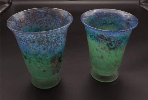 A Near Pair of Early Scottish Monart Vases