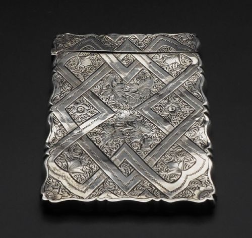 Victorian Silver Card Case. 1866