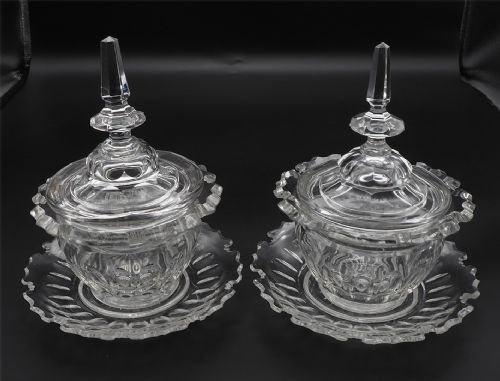 Fine Pair of Regency Glass Bonbon Dishes