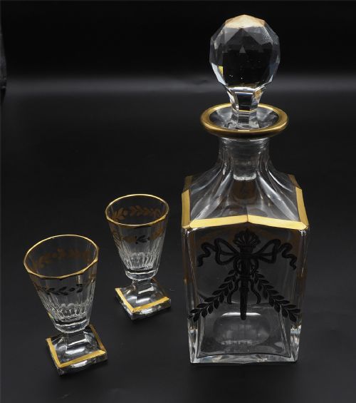 Beautiful French Decanter and Glasses Set