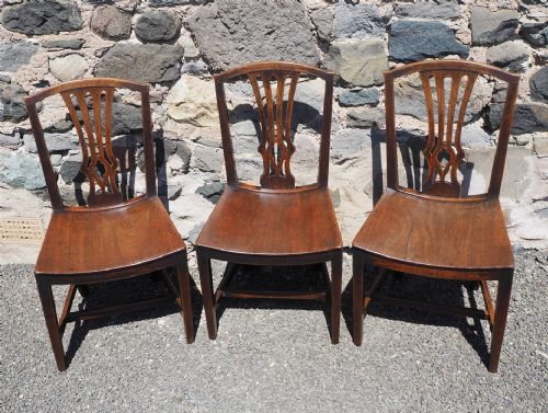 Set 3 Georgian Walnut Kitchen Chairs