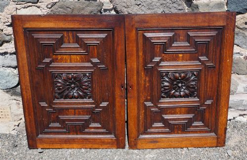 Pair 17th Century Carved Oak Panels
