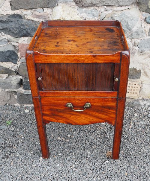 George 3rd Mahogany Tambour Commode