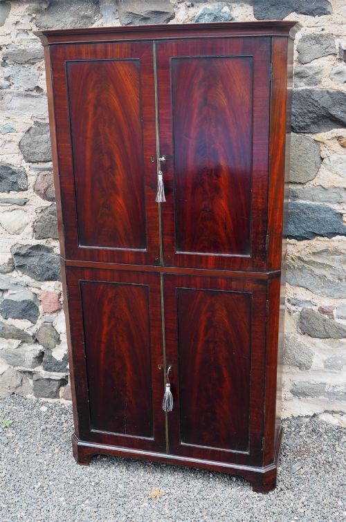 18th Century Mahogany Slim Tall Cabinet