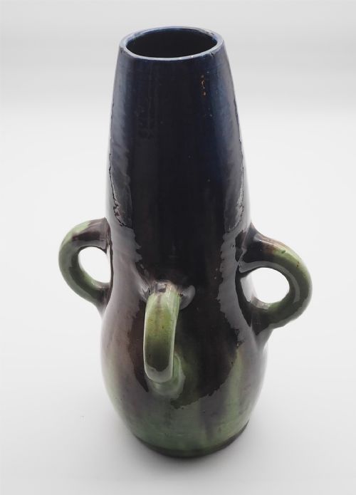 Unusual Shape Glazed Pottery Vase