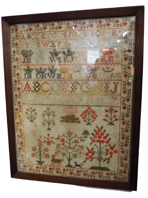 Early Victorian Framed Sampler. 1844