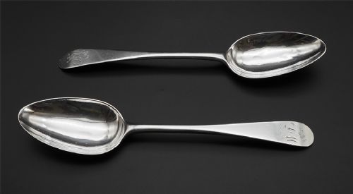 Pair 18th Century Scottish Silver Spoons