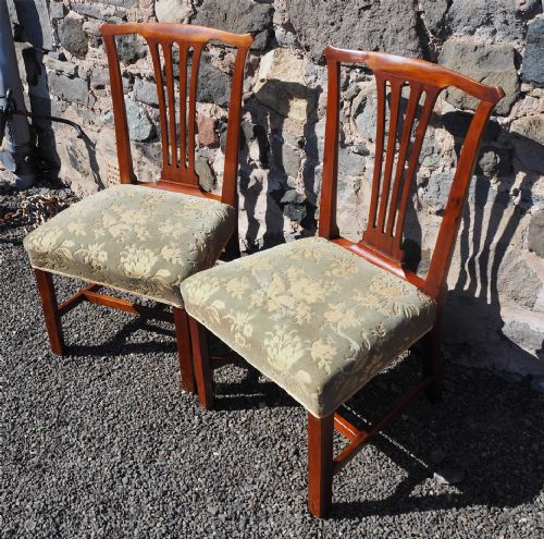 PAIR GEORGIAN COUNTRY WALNUT CHAIRS - ADDITIONAL PHOTO 2