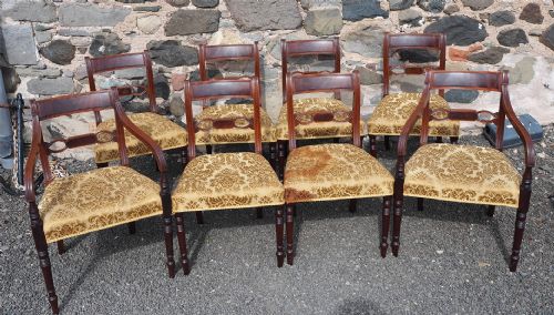 Set of 8 (6 + 2) English Mahogany Chairs