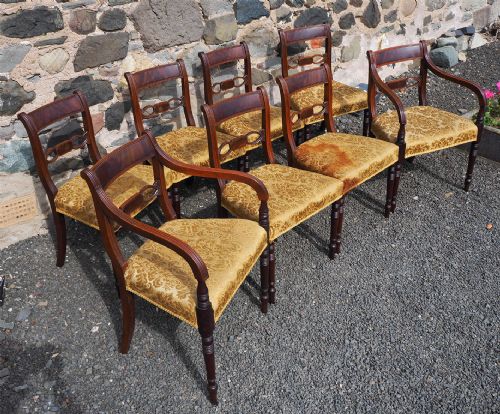 fig 1. Set of 8 (6 + 2) English Mahogany Chairs