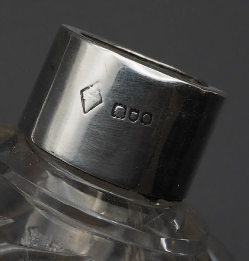 SILVER TOPPED CUT GLASS SCENT BOTTLE - ADDITIONAL PHOTO 4