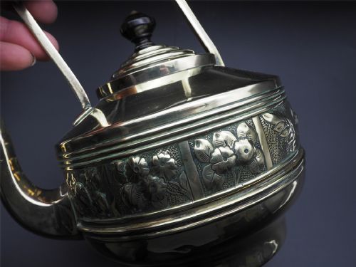 DRESSER STYLE BRASS SPIRIT KETTLE COMPLETE - ADDITIONAL PHOTO 5