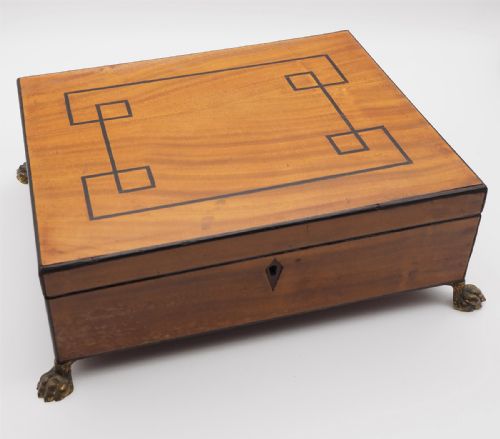 REGENCY EBONY INLAID SATINWOOD BOX