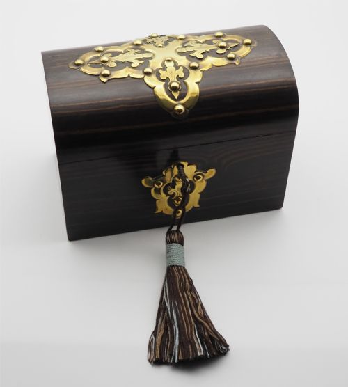 Victorian Calamander & Brass Tea Caddy