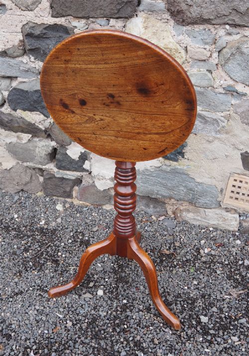 18TH CENTURY ELM TRIPOD WINE TABLE - ADDITIONAL PHOTO 2