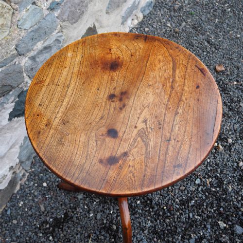 18TH CENTURY ELM TRIPOD WINE TABLE - ADDITIONAL PHOTO 4